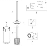 HANSGROHE XtraStoris Rock Toilettenbürstenhalter mit Papierhalter, befliesbare Tür, mattweiß