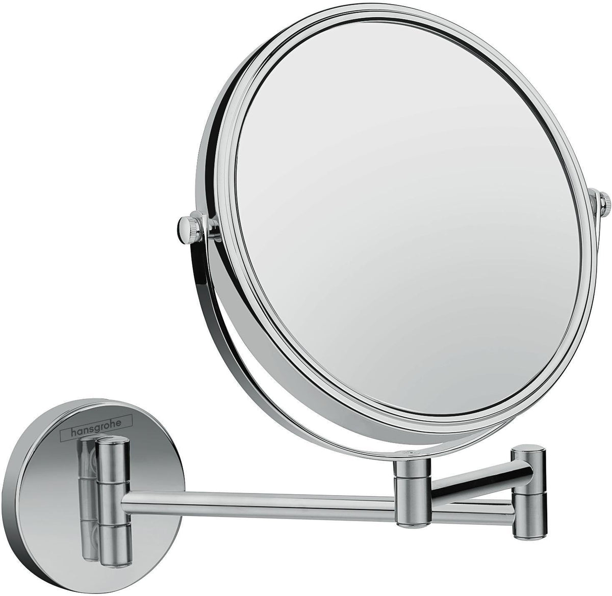 HANSGROHE Rasierspiegel Logis Universal Chrom – 3-fach Vergrößerung, neigbar, Wandmontage