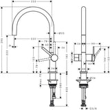 HANSGROHE Talis M54 Spültischmischer 220 mit Geräteabsperrventil – ComfortZone, chrom