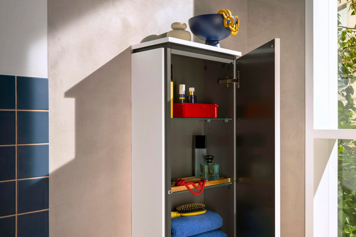 HANSGROHE Xilesa E Halbhochschrank 400x200 mm, Türanschlag rechts, SoftClose, weiß