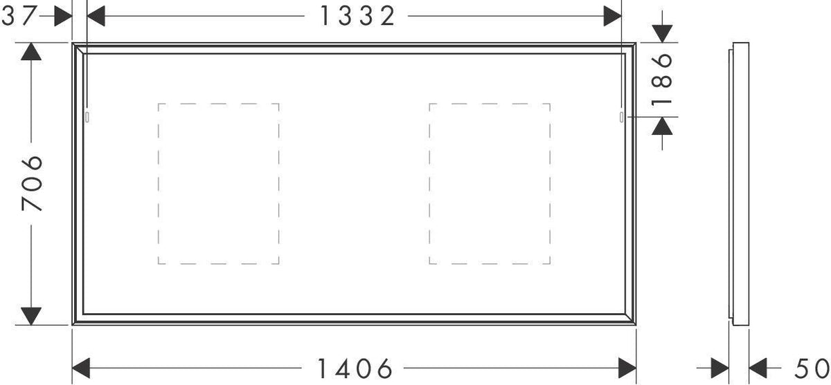 HANSGROHE Spiegel Xarita E mit LED-Beleuchtung und IR-Sensor, mattweiß, 1200 x 700 mm