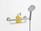 HANSGROHE UNICA COMFORT Haltegriff weiß/chrom mit Ablage und Brausehalter