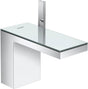 AXOR MYEDITION 110 Einhebel-Waschtischmischer mit Platte und Push-Open Ablaufgarnitur in Chrom