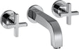 AXOR CITTERIO 3-Loch-Waschtischarmatur DN 15, Auslauf 162 mm, Kreuzgriffe mit Rosetten, Chrom