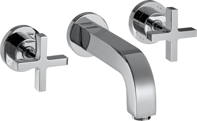 AXOR CITTERIO 3-Loch-Waschtischarmatur DN 15, Auslauf 162 mm, Kreuzgriffe mit Rosetten, Chrom