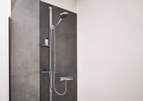 HANSGROHE HG Handbrause Rainfinity 130 3jet Chrom – 3 Strahlarten, QuickClean, Select-Taste
