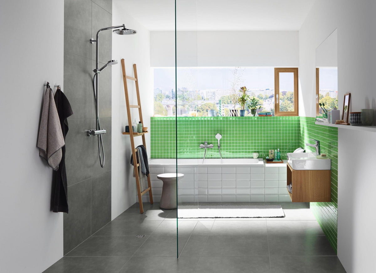 HANSGROHE Showerpipe Crometta S 240 mit Thermostat Ecostat 1001 CL – Chrom