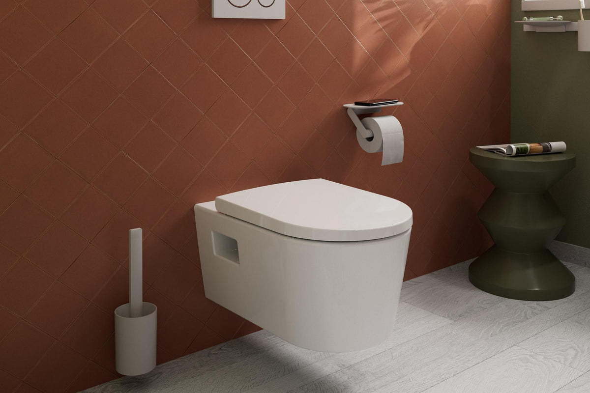 Hansgrohe WallStoris Toilettenbürstengarnitur mattschwarz – Wandmontage zum Kleben oder Bohren
