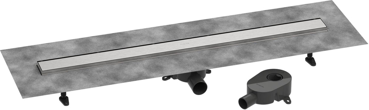 Hansgrohe RainDrain Go Komplettset Duschrinne 1000 mm rückseitig befliesbar für Standard- und flache Installation, matt schwarz