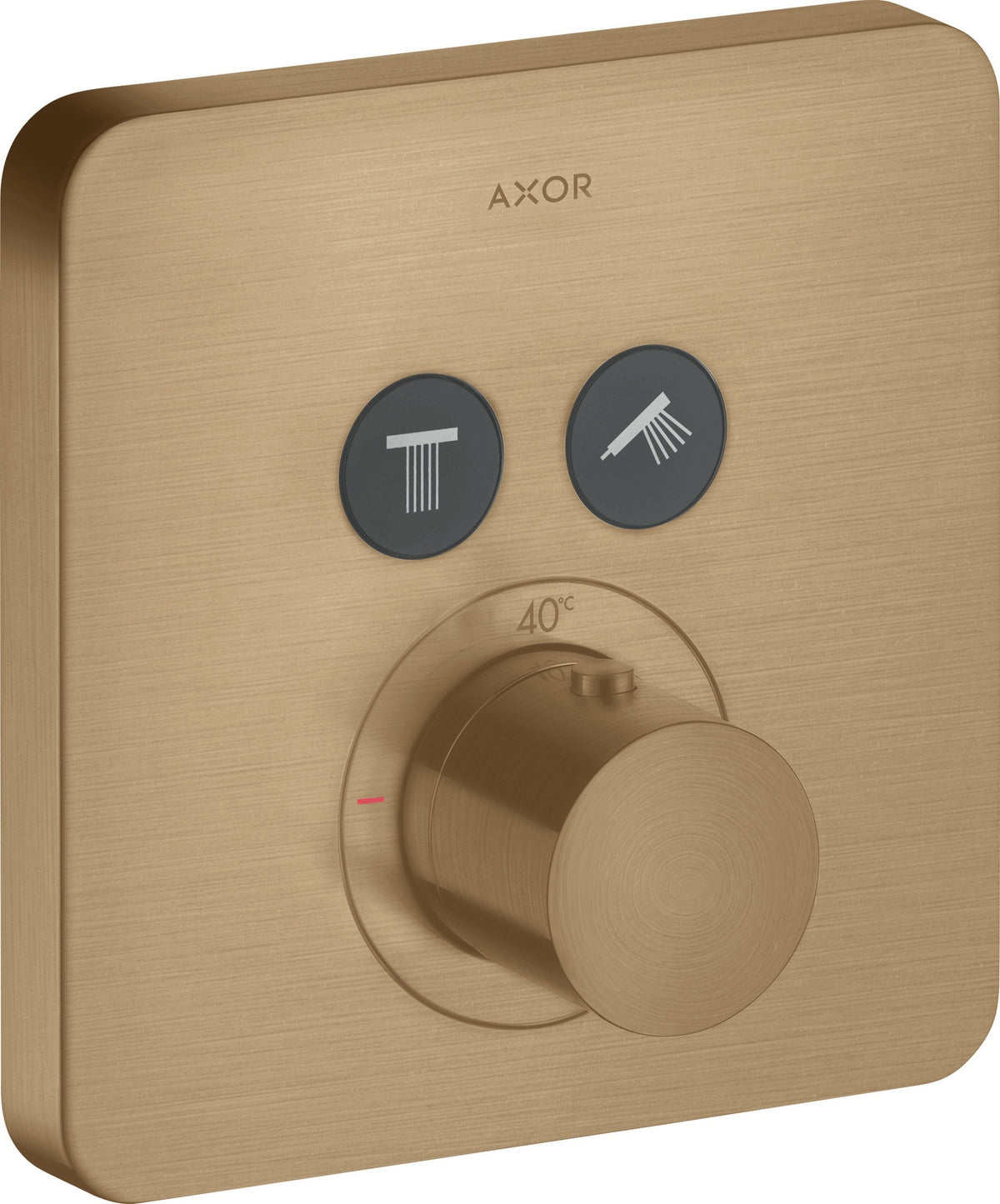AXOR ShowerSelect Soft Thermostat für 2 Verbraucher – Chrom, Select-Button, quadratisch