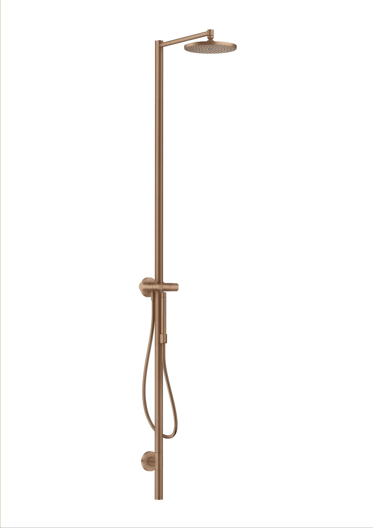 AXOR STARCK Duschsäule mit Kopfbrause 240, 1 Jet, polished gold optic – PowderRain