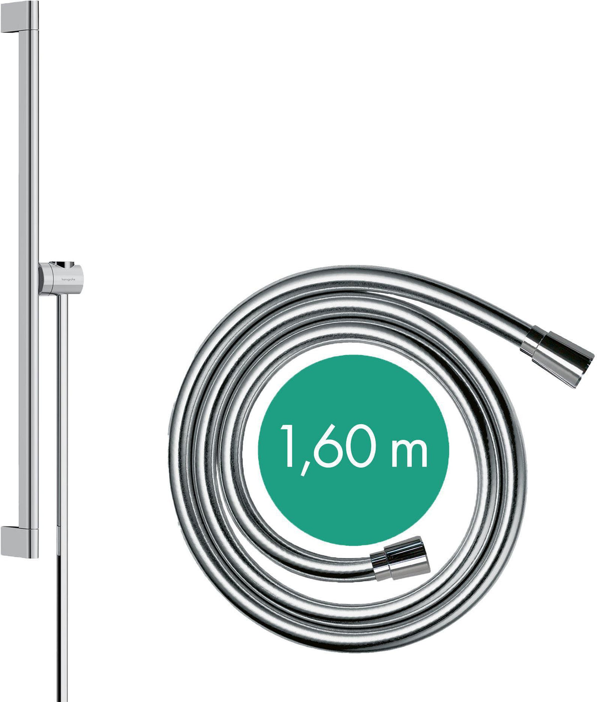 HANSGROHE Brausestange Unica S Puro 663 mm Easy Slide Chrom mit Brauseschlauch