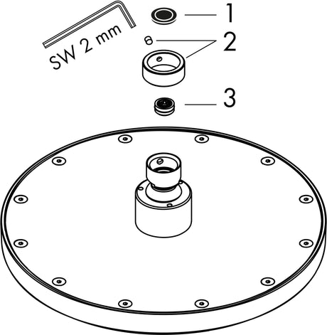 AXOR Kopfbrause 220 1jet chrom – Rain-Strahl, 220 mm, Wand- oder Deckenmontage