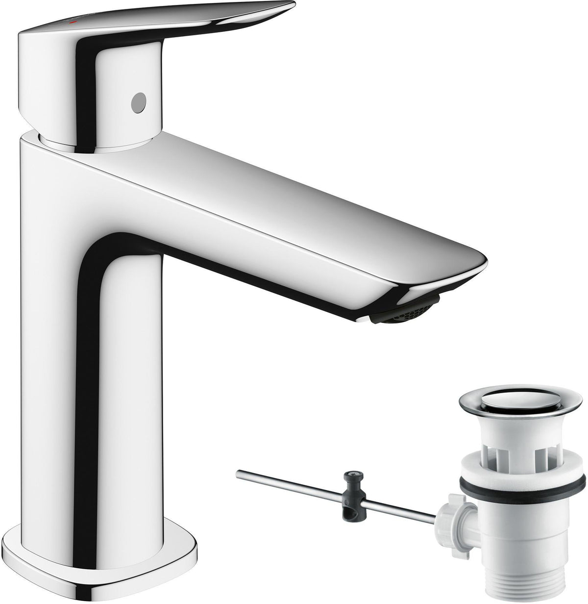 HANSGROHE HG Einhebel-Waschtischmischer 110 LOGIS mit Zugstangen-Ablaufgarnitur, chrom