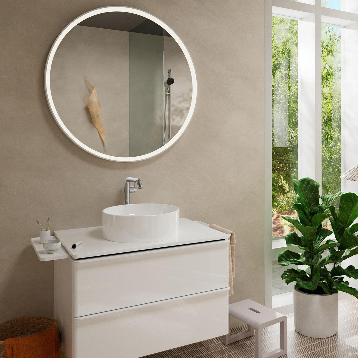 HANSGROHE Tecturis S Einhebel-Waschtischmischer mit Push-Open Ablaufgarnitur, chrom