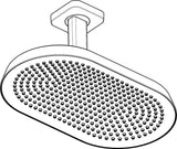 AXOR ShowerSphere 1jet Kopfbrause 370 x 220 mm mit Deckenanschluss – Rain FlexPower, QuickClean+