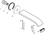 HANSGROHE VIVENIS Wanneneinlauf 202 mm Chrom – Wandmontage mit WaterfallStream