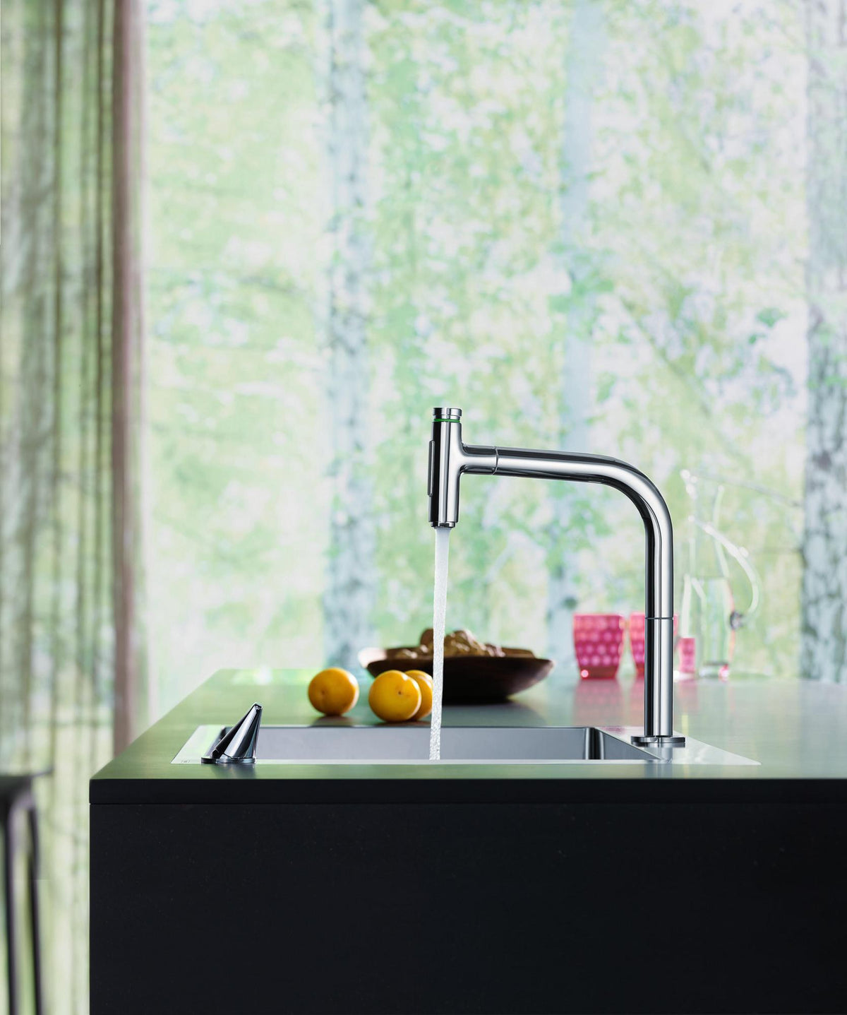 HANSGROHE Metris Select M71 Spültisch-Einhandmischer mit Ausziehbrause, Select-Technologie und ComfortZone 200 – Chrom