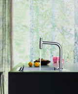 HANSGROHE Metris Select M71 Spültisch-Einhandmischer mit Ausziehbrause, Select-Technologie und ComfortZone 200 – Chrom