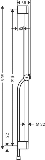 HANSGROHE Unica Pulsify Brausestange 650 mm Chrom mit Handbrausehalterung und Brauseschlauch