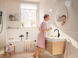 Hansgrohe Rebris S 210 Einhebel-Waschtischmischer mit Schwenkkopf und Zugstangen-Ablaufgarnitur, Chrom
