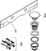 HANSGROHE Waschtisch Xelu Q 800x480mm mit Ablage links, 2 Hahnlöchern und SmartClean-Glasur