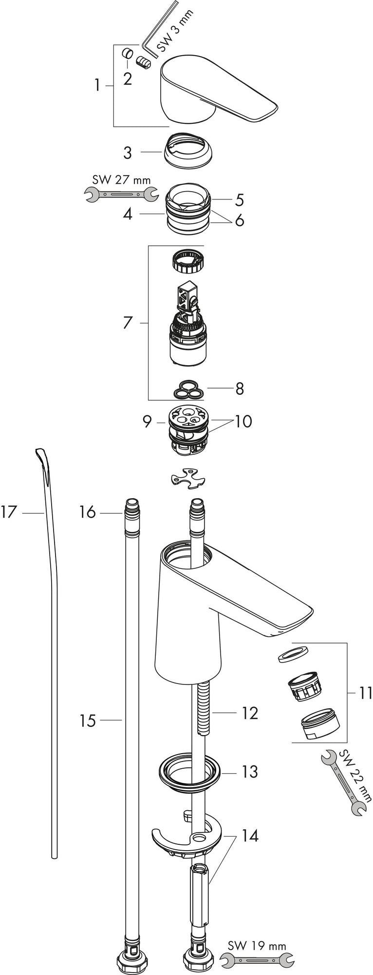 Hansgrohe Talis E Einhebel-Waschtischmischer 80 CoolStart chrom – DN 15 mit Ablaufgarnitur