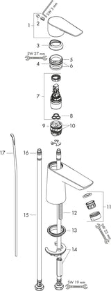 Hansgrohe Talis E Einhebel-Waschtischmischer 80 CoolStart chrom – DN 15 mit Ablaufgarnitur