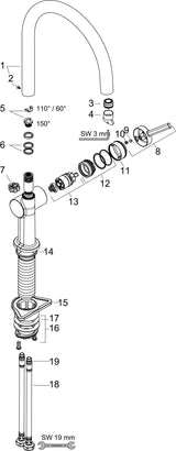 HANSGROHE Talis M54 220 Spültisch-Einhandmischer Chrom – ComfortZone 220, 4-fach schwenkbarer Auslauf