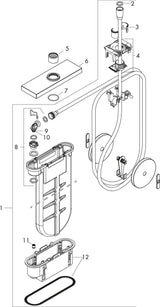 HANSGROHE sBox square Fertigmontageset – Wannenrandset mit Schlauchbox in Chrom