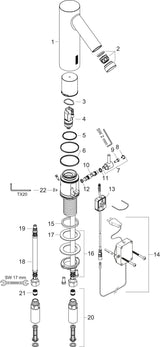 AXOR STARCK Elektronik-Waschtischmischer DN 15 mit Infrarot-Sensorik und ComfortZone 90