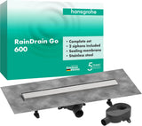 HANSGROHE RainDrain Go Duschrinne 600 mm Komplettset rückseitig befliesbar