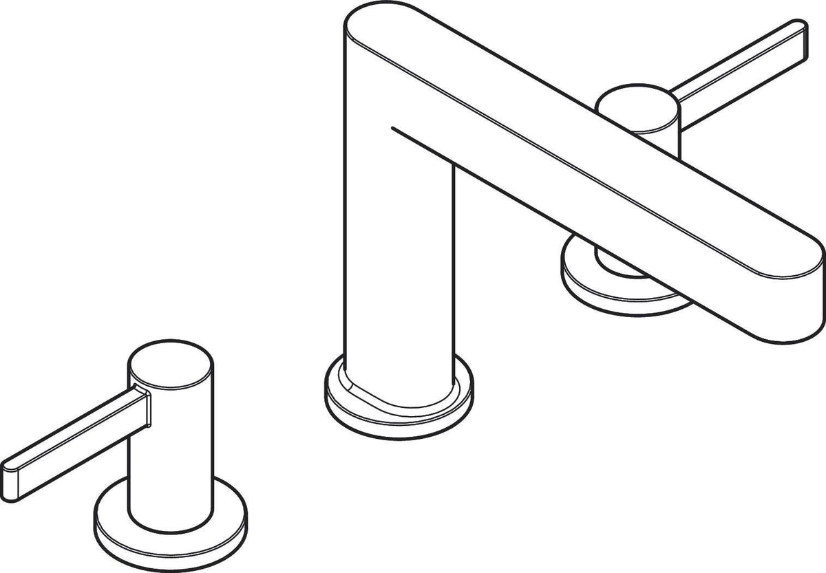 HANSGROHE Finoris 110 3-Loch-Waschtischarmatur mit Push-Open Ablaufgarnitur, Chrom