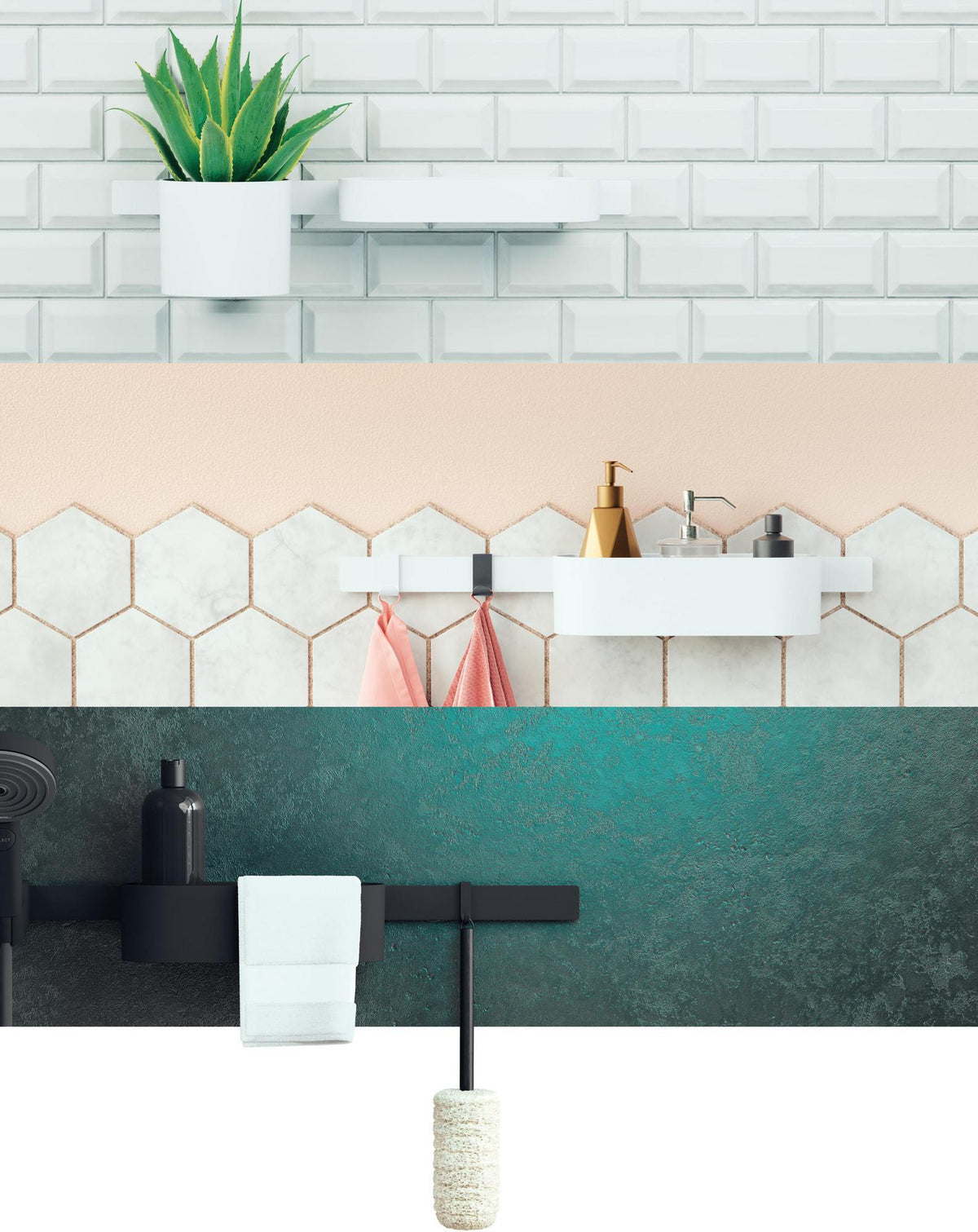 Hansgrohe WallStoris Wandleiste 500 mm mattschwarz – flexibel montierbare Deko- und Befestigungsleiste