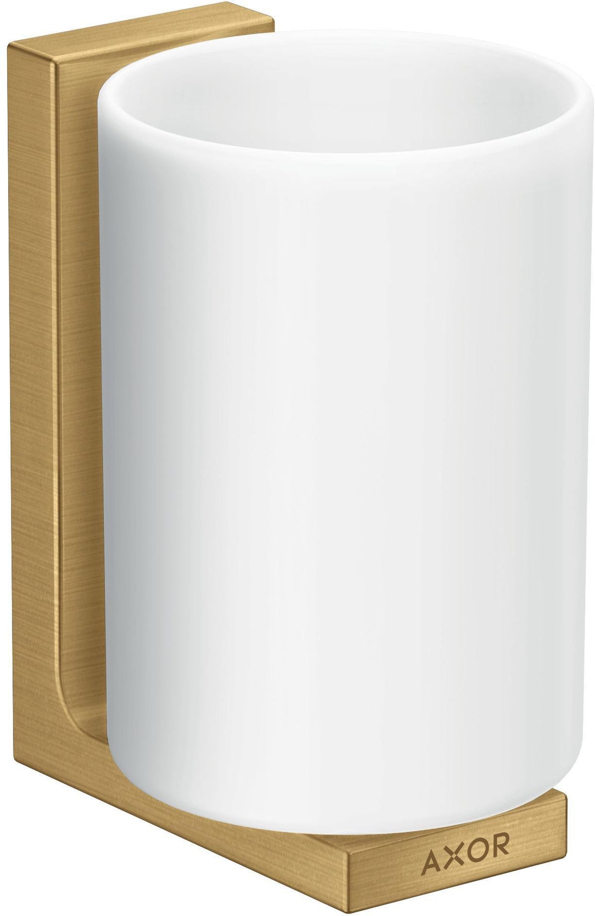AXOR Universal Zahnputzbecher polished gold optic – Wandmontage, Metall & Glas, verdeckte Befestigung
