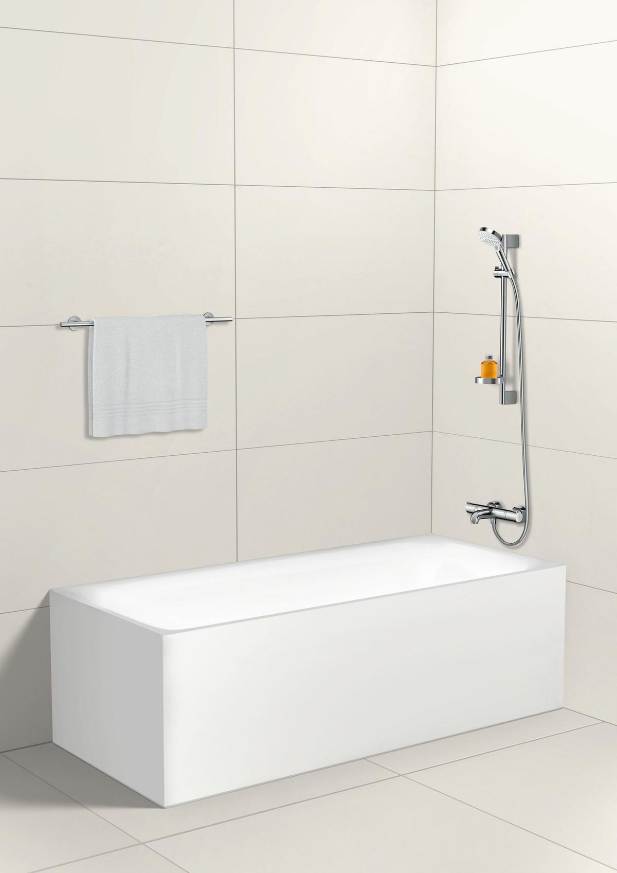 HANSGROHE Crometta Vario Brauseset weiß/chrom mit Unica´Croma Brausestange 650 mm