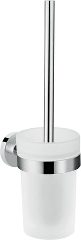 HANSGROHE WC-Bürstenhalter Logis Universal Wandversion chrom – Mattglas-Einsatz, Messing, verdeckte Befestigung