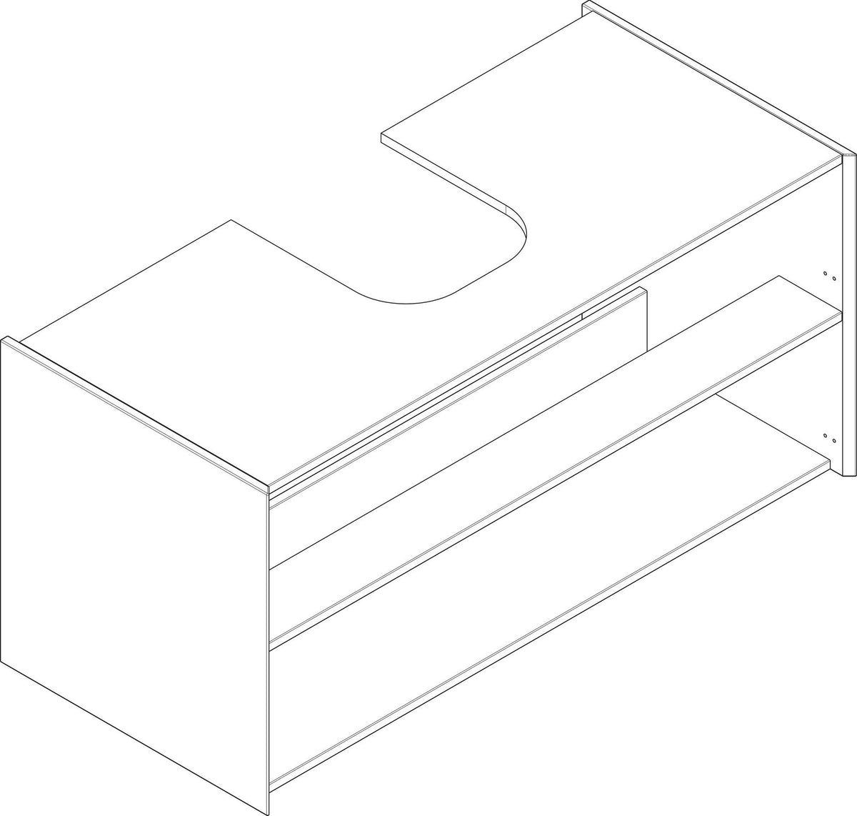 hansgrohe Korpus Waschtischunterschrank 780/550 Mattweiß – Badmöbel-Element für moderne Waschplätze