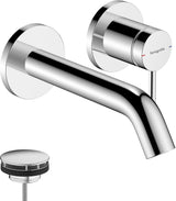 HANSGROHE Tecturis S Einhebel-Waschtischmischer Unterputz für Wandmontage mit 165 mm Ausladung, Chrom