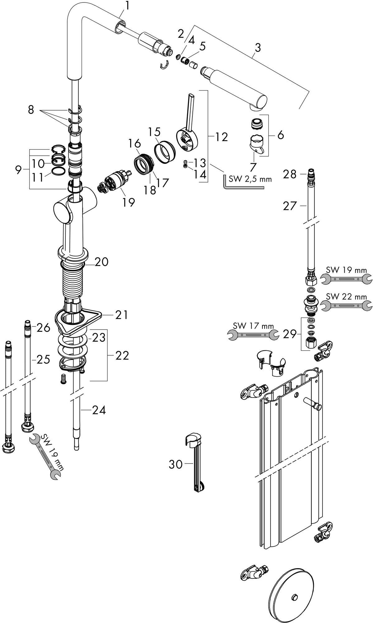 HANSGROHE Talis M54 270 Spültischmischer mit Ausziehauslauf sBox Chrom