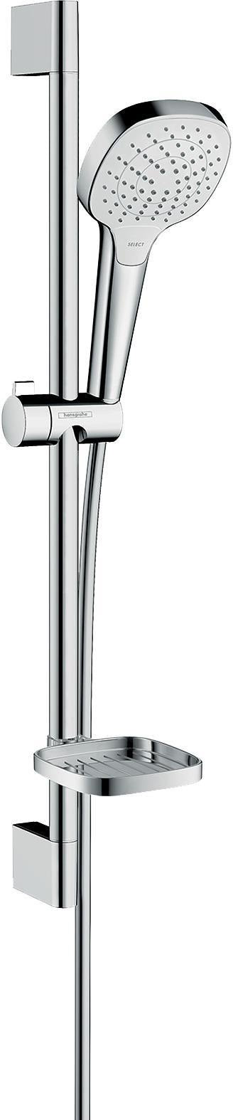 HANSGROHE Croma Select E Vario Brauseset mit Unica´Croma Brausestange 650 mm weiß/chrom