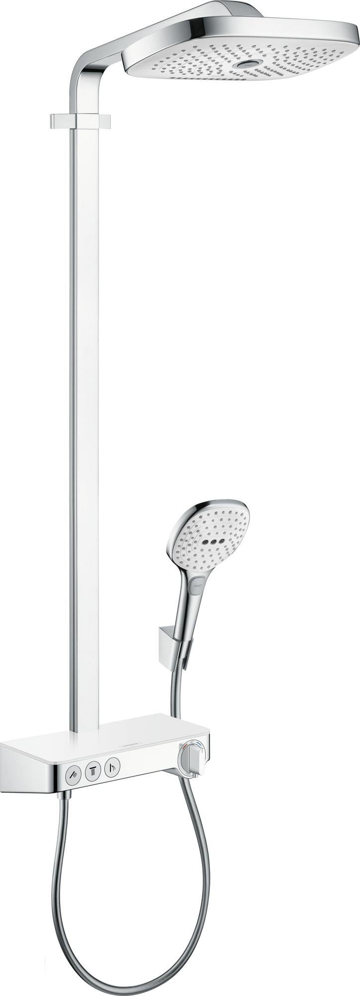 HANSGROHE Showerpipe RAINDANCE SELECT E 300 3jet ST DN 15 chrom – Duschsystem mit Thermostat ShowerTablet Select 300