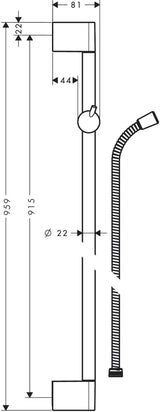 HANSGROHE Unica Crometta Brausestange 900 mm mit Brauseschlauch 1600 mm – Chrom