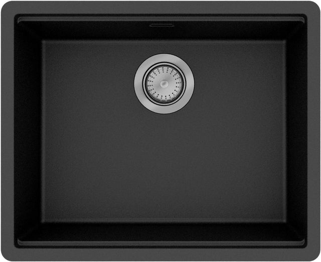 HANSGROHE Einbauspüle S530-F500 graphitschwarz 500 mm SilicaTec mit Ablaufgarnitur
