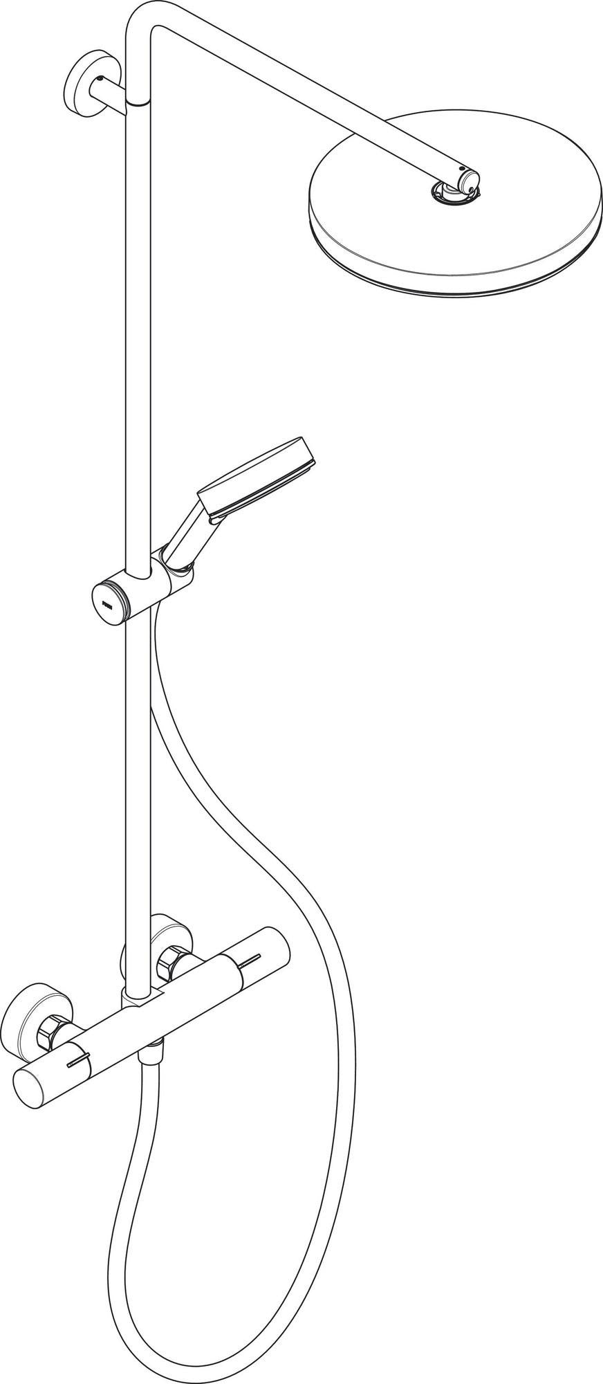 HANSGROHE Showerpipe Pulsify S Puro 1jet mit EcoSmart-Thermostat, chrom – 260 mm Kopfbrause