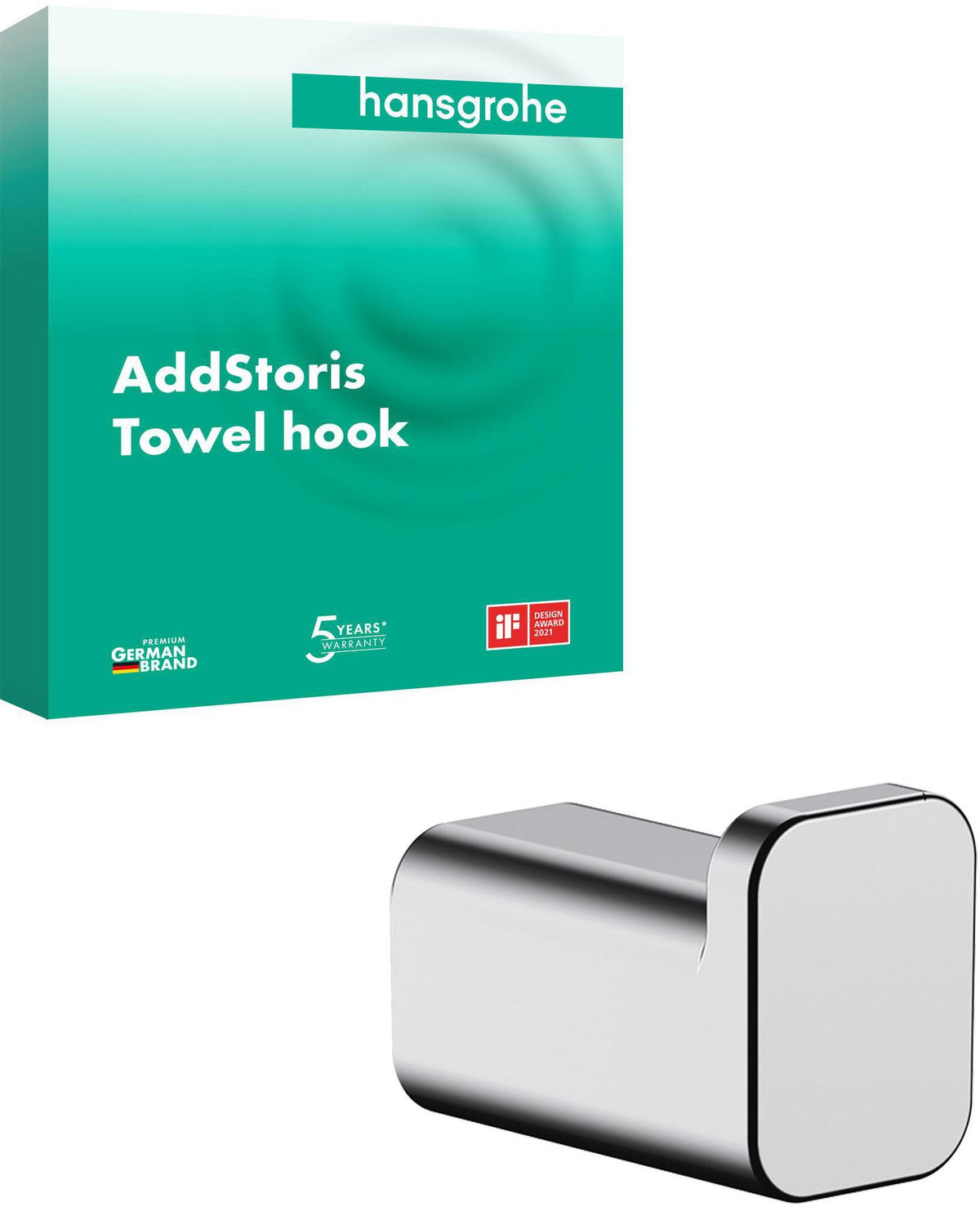 Hansgrohe AddStoris Einzelhaken Chrom – Wandmontage, verdeckte Befestigung, verchromt