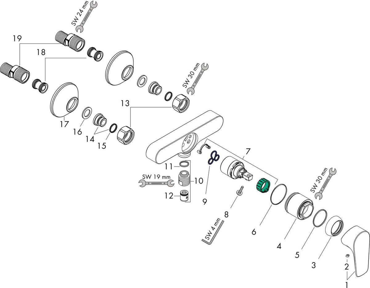 HANSGROHE Talis E Einhandhebelmischer Brause DN15 – Chrom, mit Temperaturbegrenzung