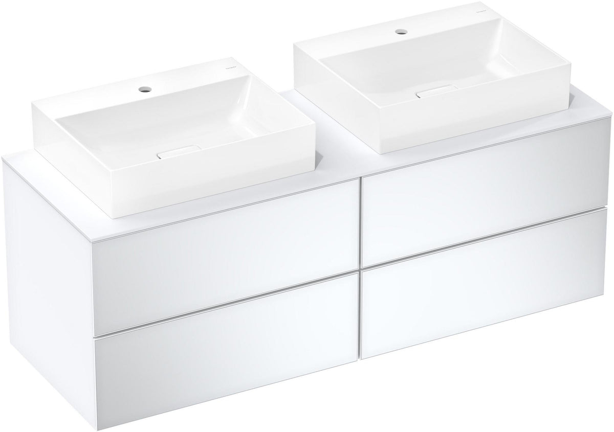HANSGROHE Xevolos E Konsole 1570 mm mattweiß mit 2 Ausschnitten