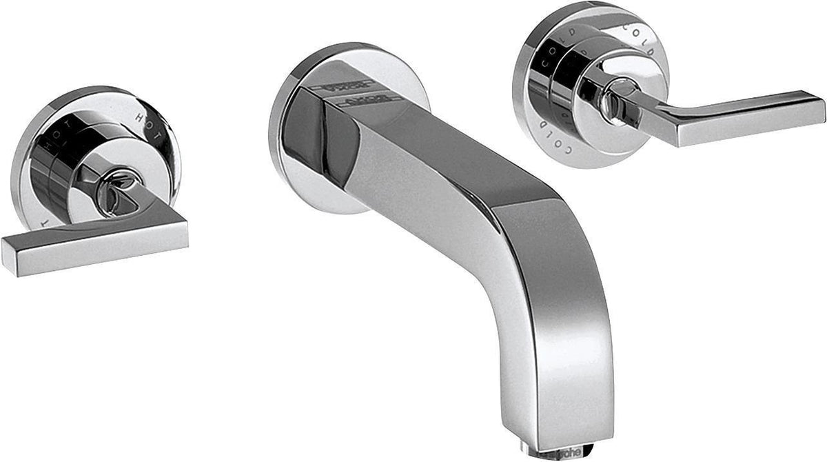 AXOR CITTERIO 3-Loch-Waschtischarmatur DN 15, Unterputz, Hebelgriffe, Chrom – von Hansgrohe