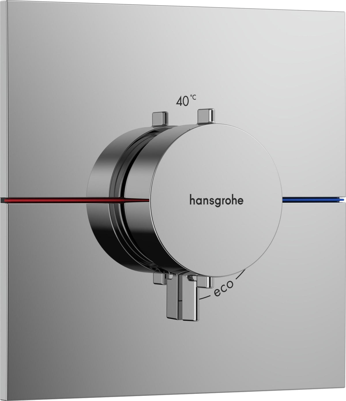 HANSGROHE ShowerSelect Comfort E Thermostat Fertigmontageset – Chrom, 1 Verbraucher, thermische Desinfektion